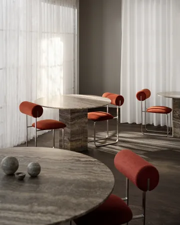 Mesa de jantar Soho - Travertino prata, Ø120x72 cm - NORR11