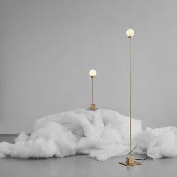 Candeeiro de pé Snowball - steel, vidro opaco  - Northern