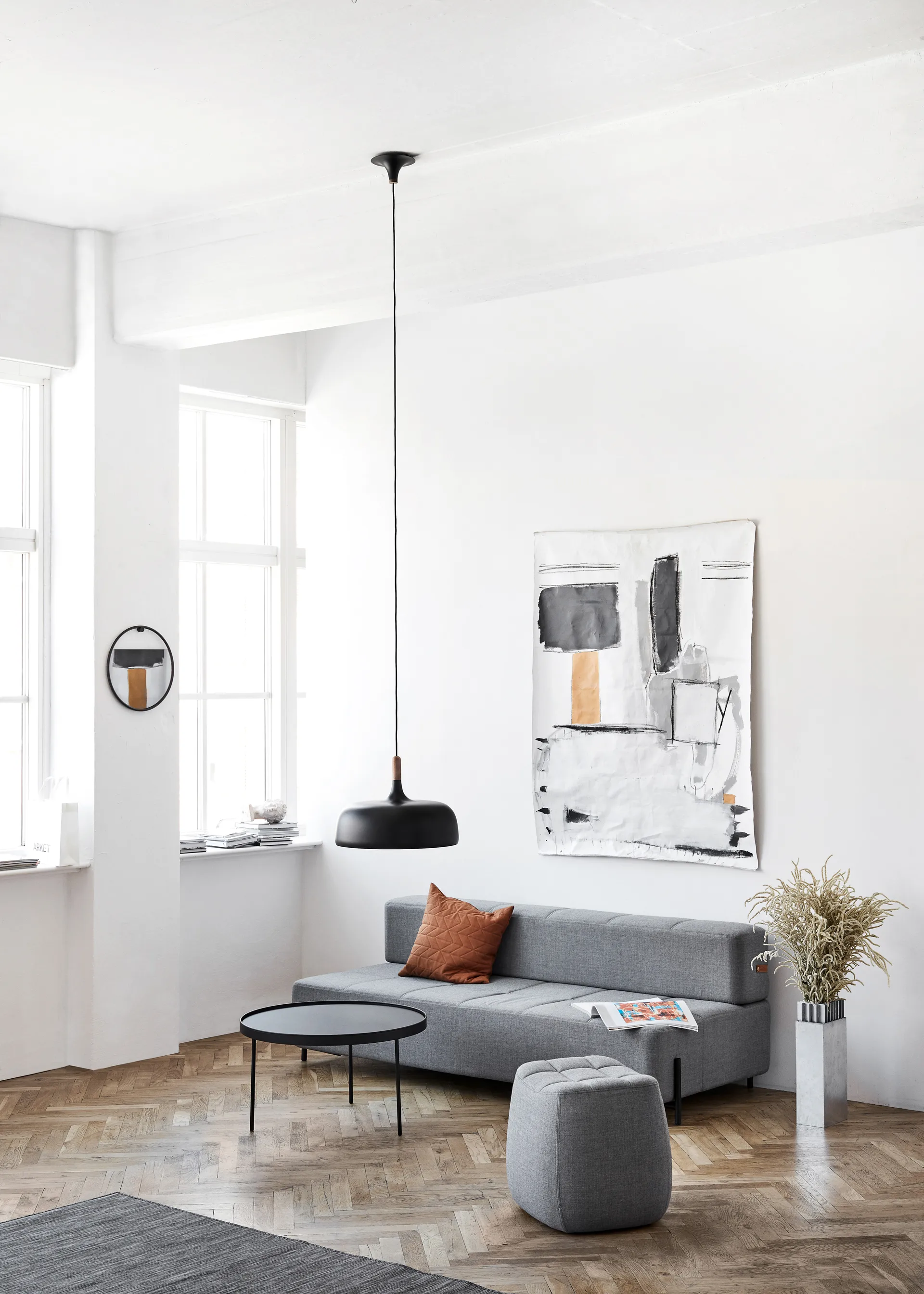 Candeeiro suspenso Acorn, Preto mate Northern