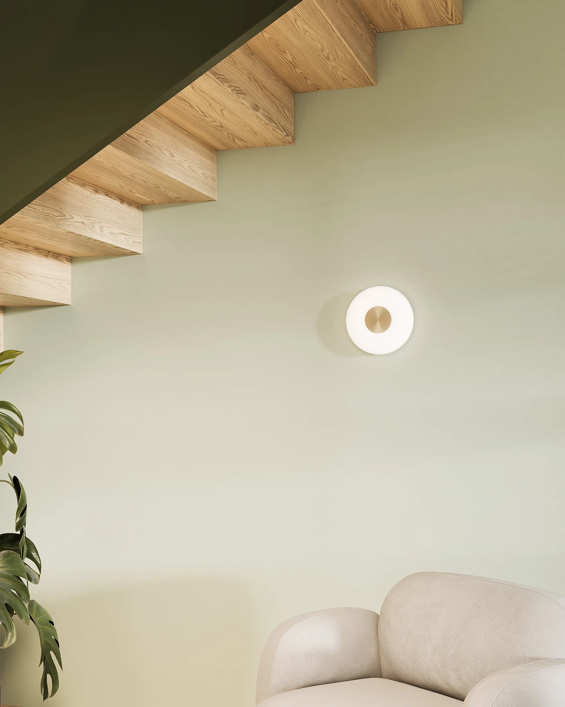 Glint candeeiro de parede Ø25 cm, Vidro opalino branco Northern