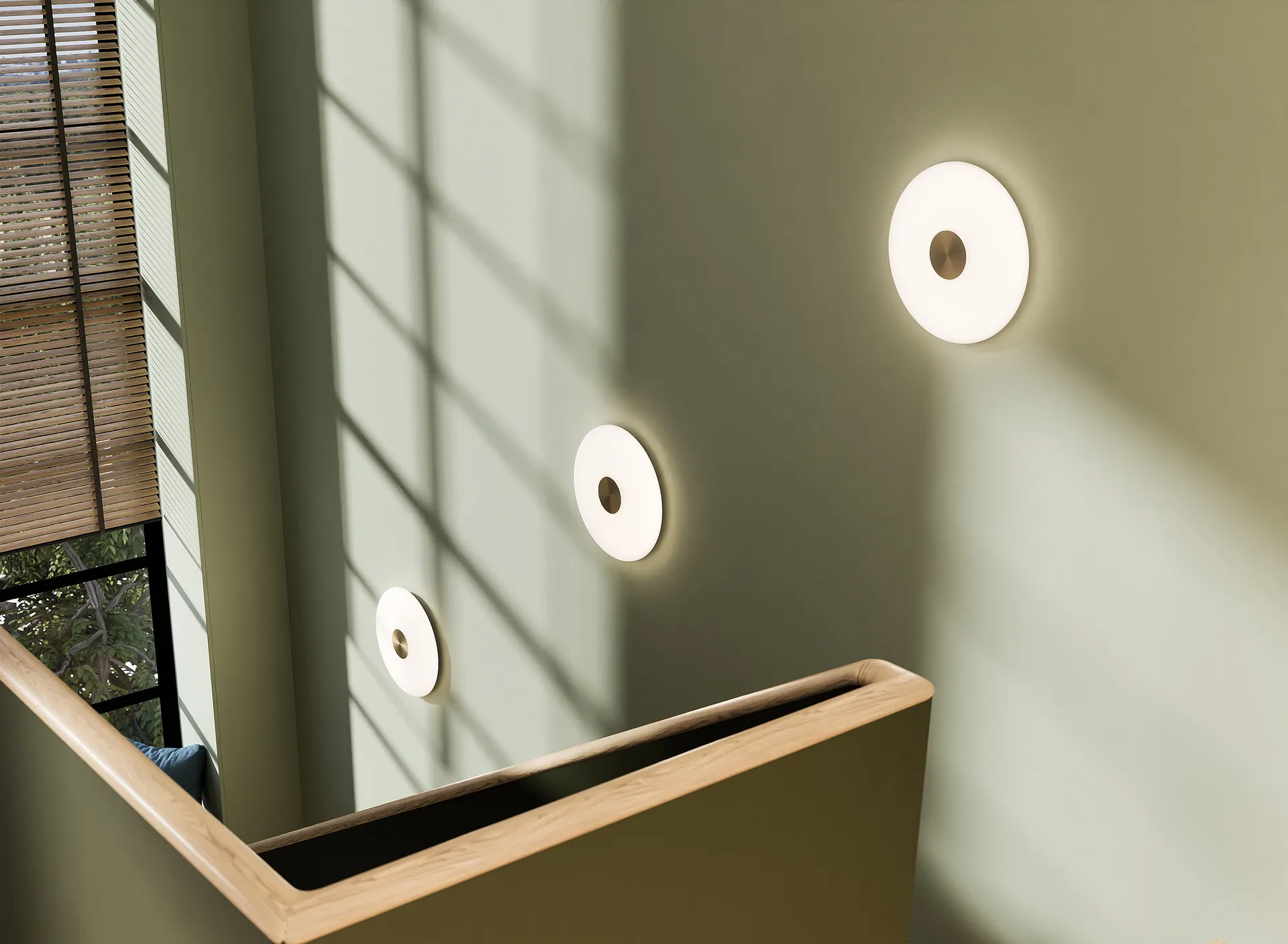 Glint candeeiro de parede Ø36 cm, Vidro opalino branco Northern