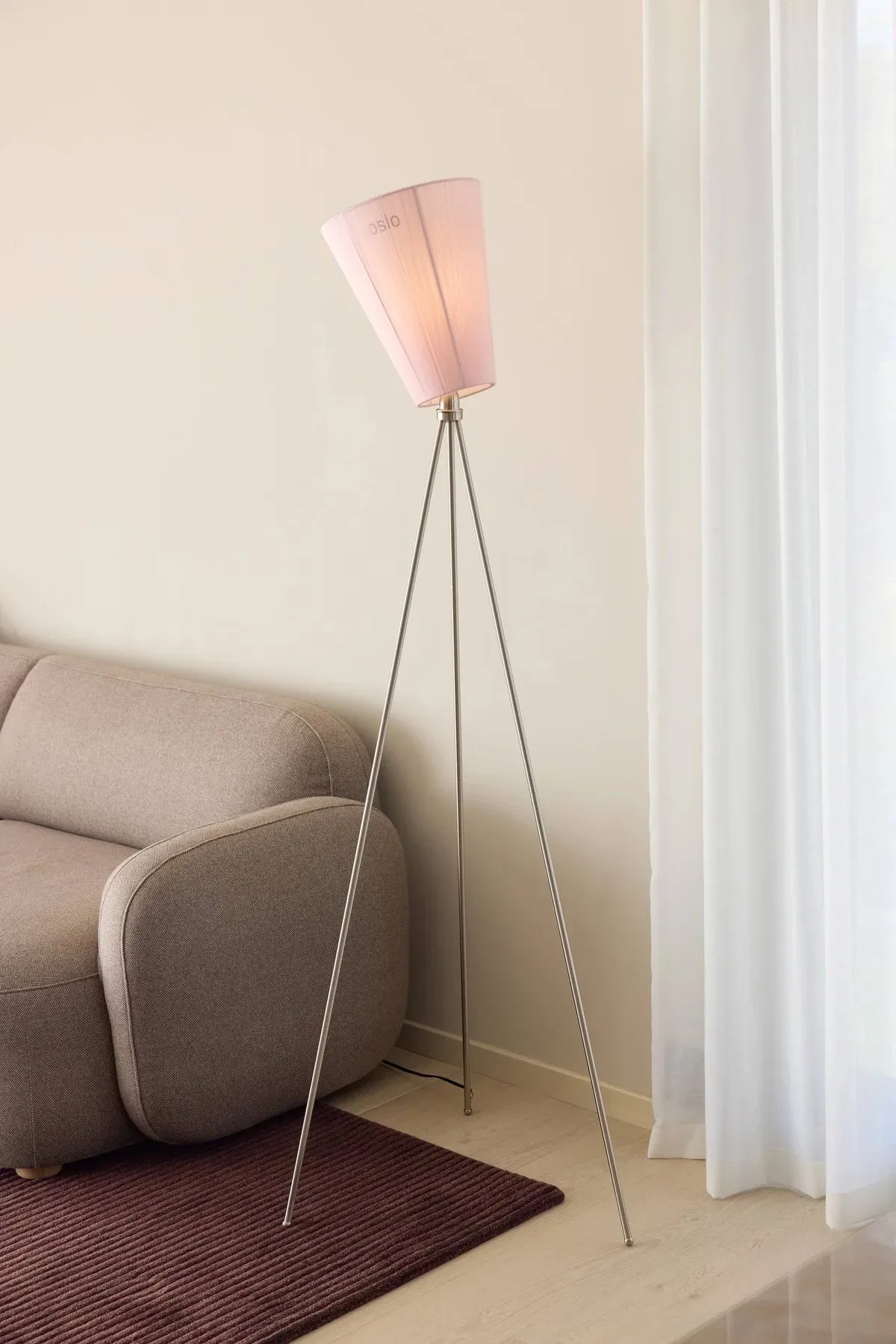 Oslo wood abajur para candeeiro de pé limited edition, Muted pink Northern