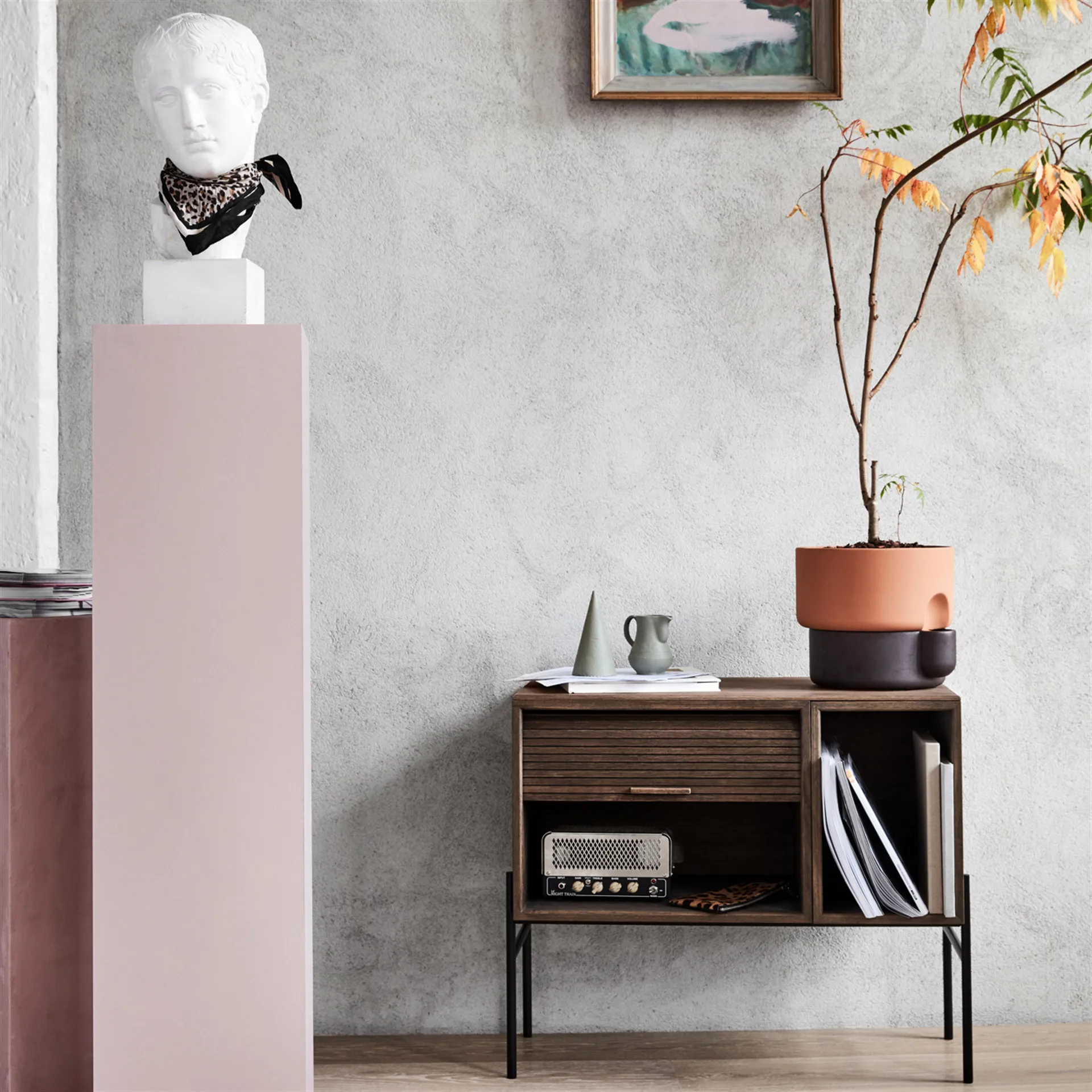 Vaso de flores grande com auto-irrigação Oasis, castanho escuro Northern