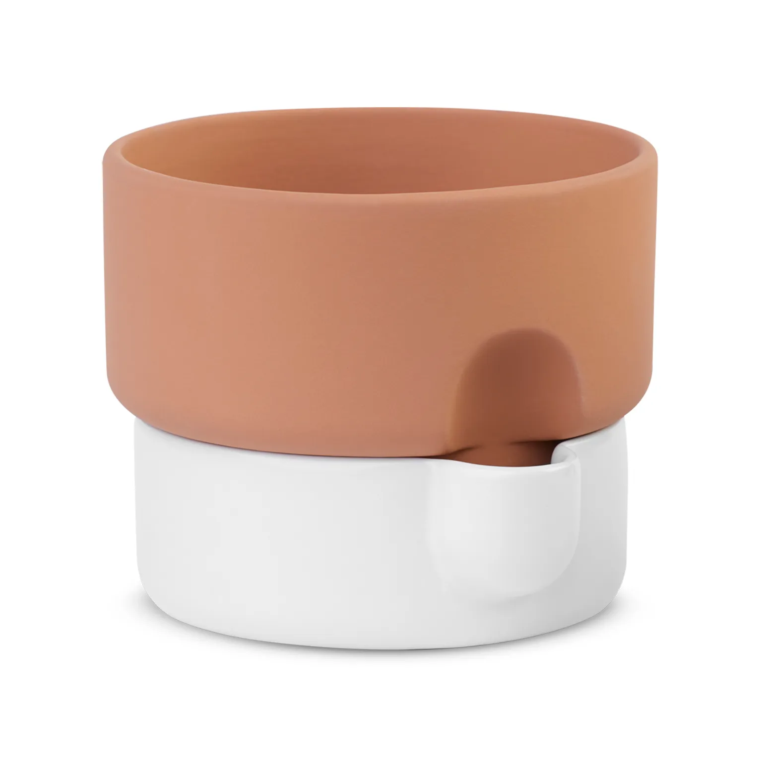 Vaso de flores médio com auto-irrigação Oasis, terracotta-branco Northern
