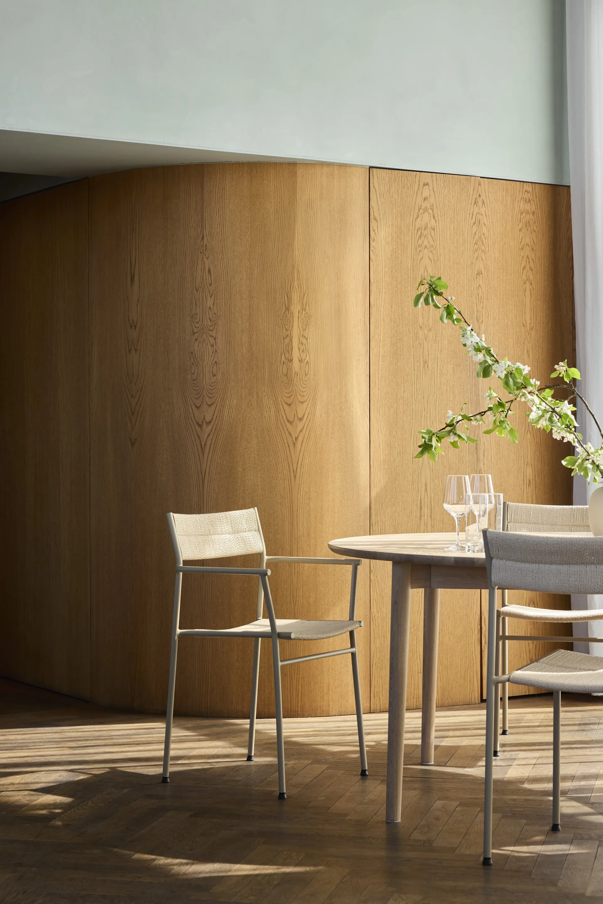 Vev cadeira, Cinza bege-corda natural Northern