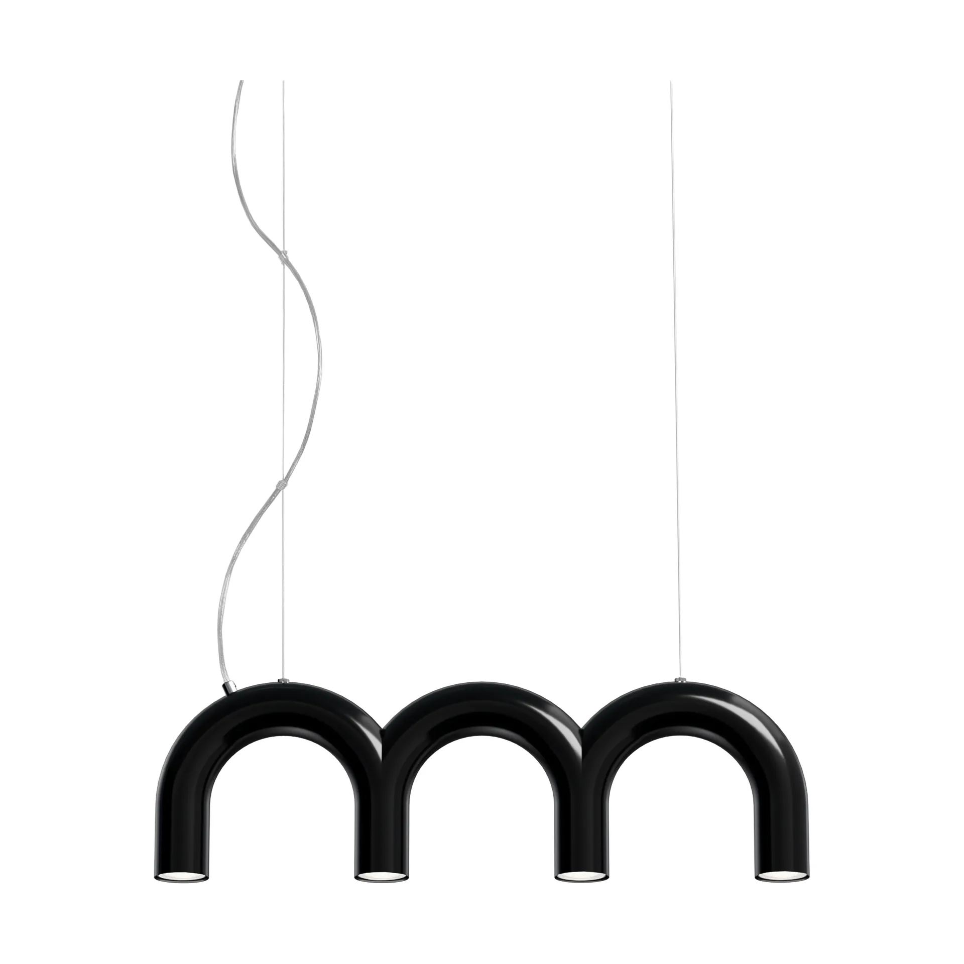 Arch triplette candeeiro pendente, Black, 65,6 cm Oblure