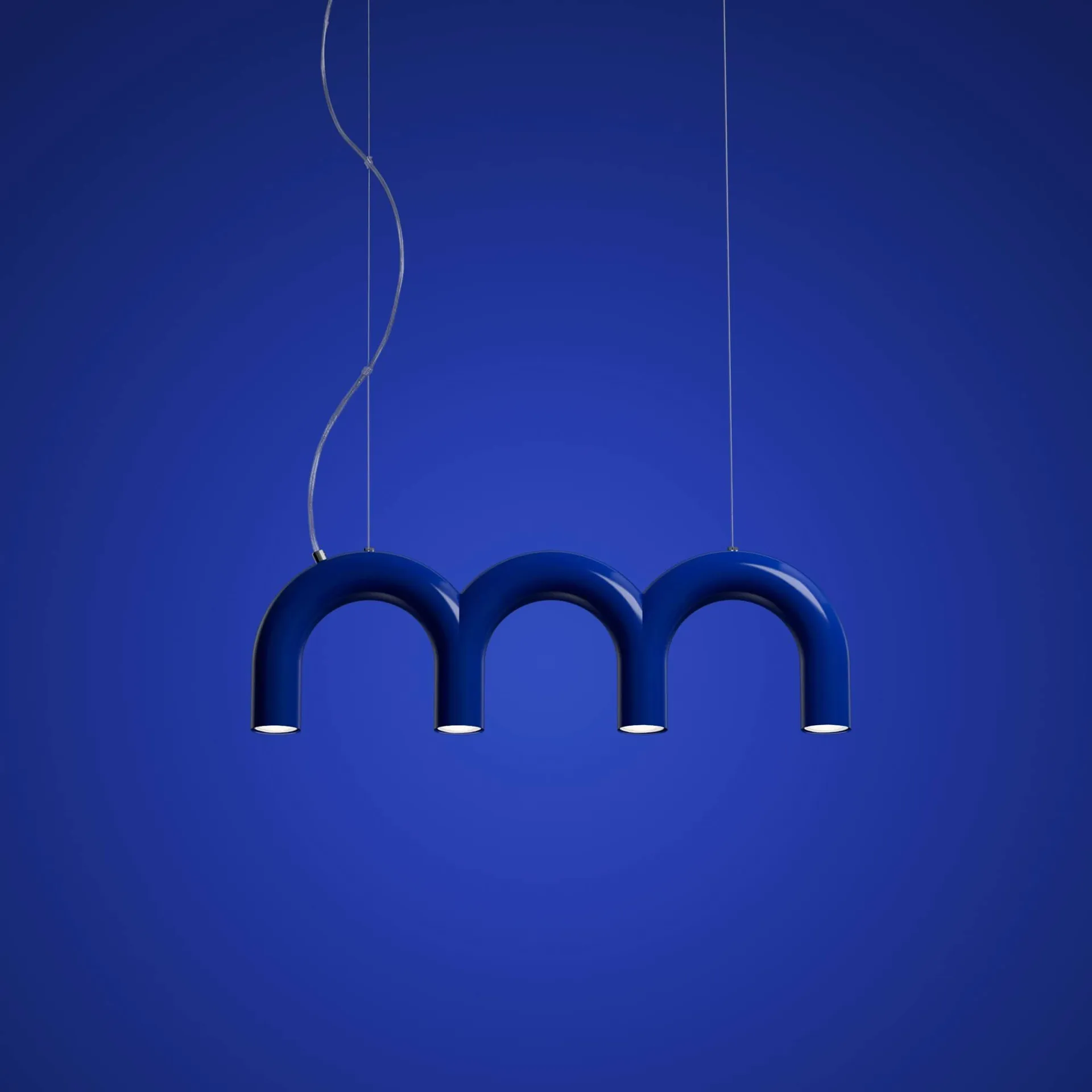 Arch triplette candeeiro pendente, Blue, 65,6 cm Oblure