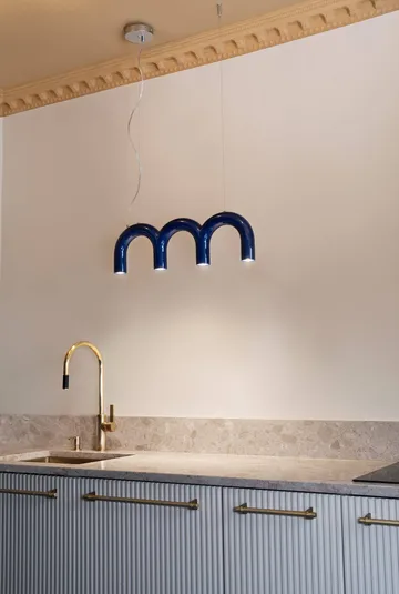 Arch triplette candeeiro pendente - Blue, 65,6 cm - Oblure