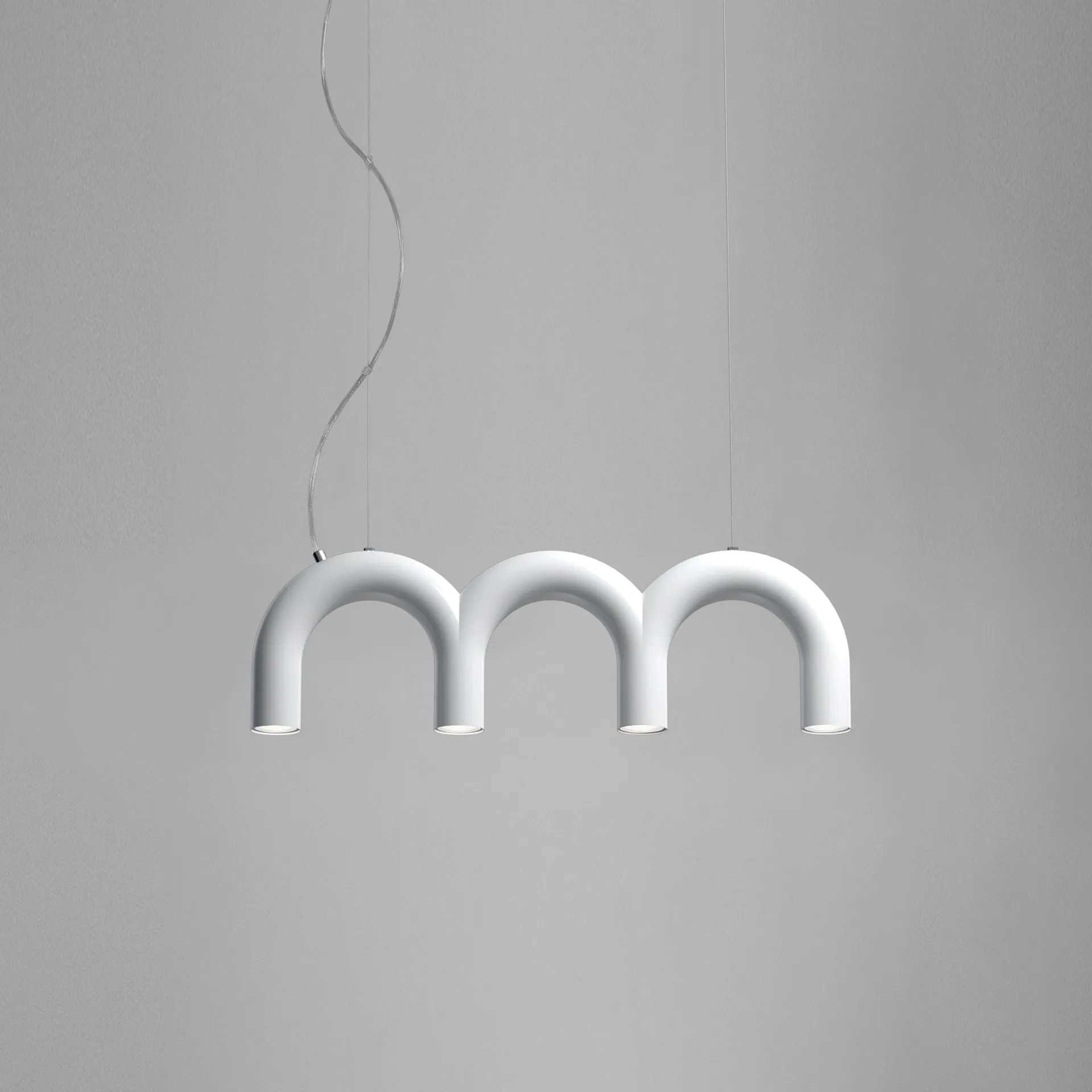 Arch triplette candeeiro pendente, White, 65,6 cm Oblure