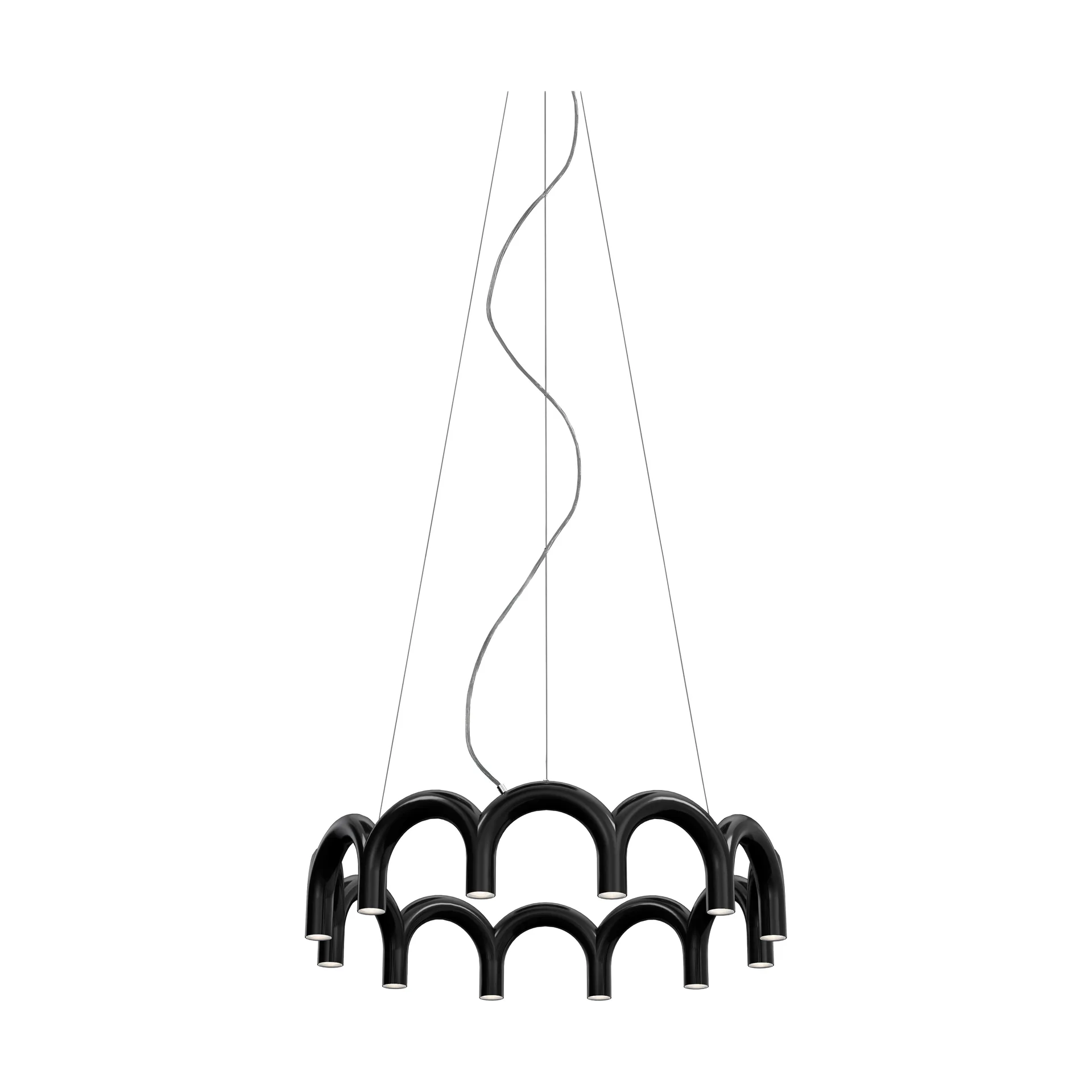 Candeeiro Arch circle Ø76 cm, Preto, Ø98 cm Oblure