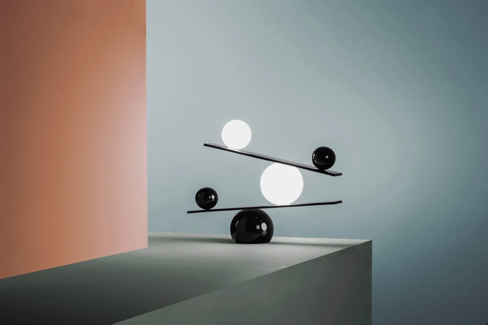 Candeeiro de mesa Balance , Black, v2 Oblure