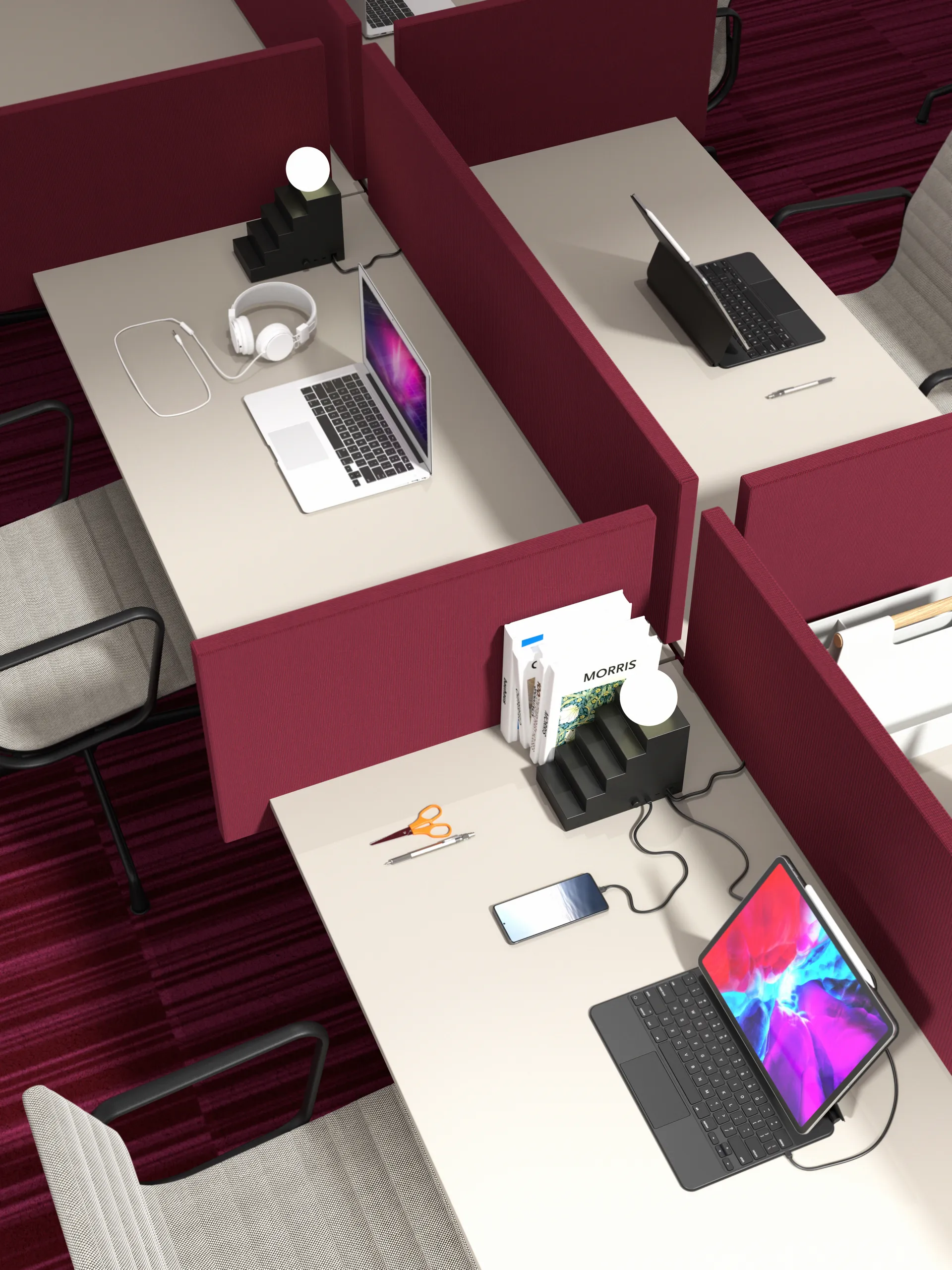 Candeeiro de mesa Stair, Preto veludo Oblure