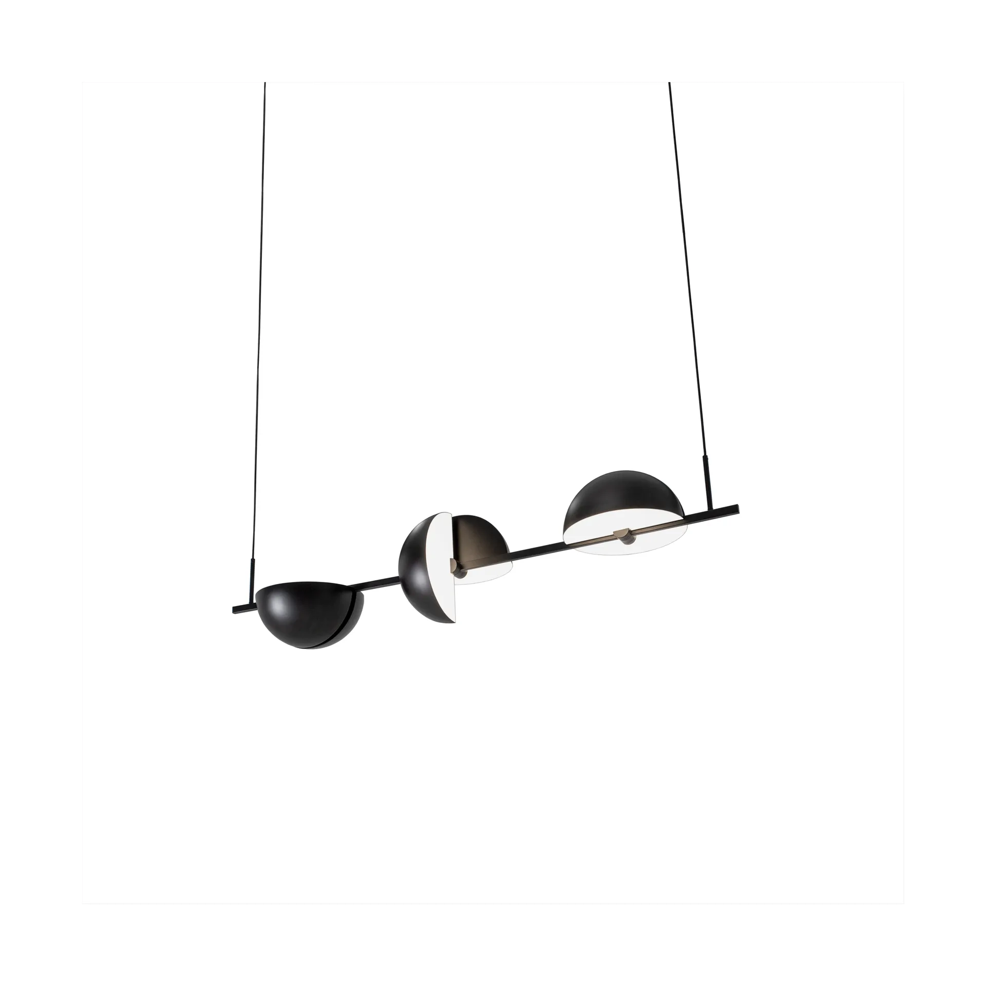 Candeeiro triplo Trapeze 140 cm, Preto Oblure