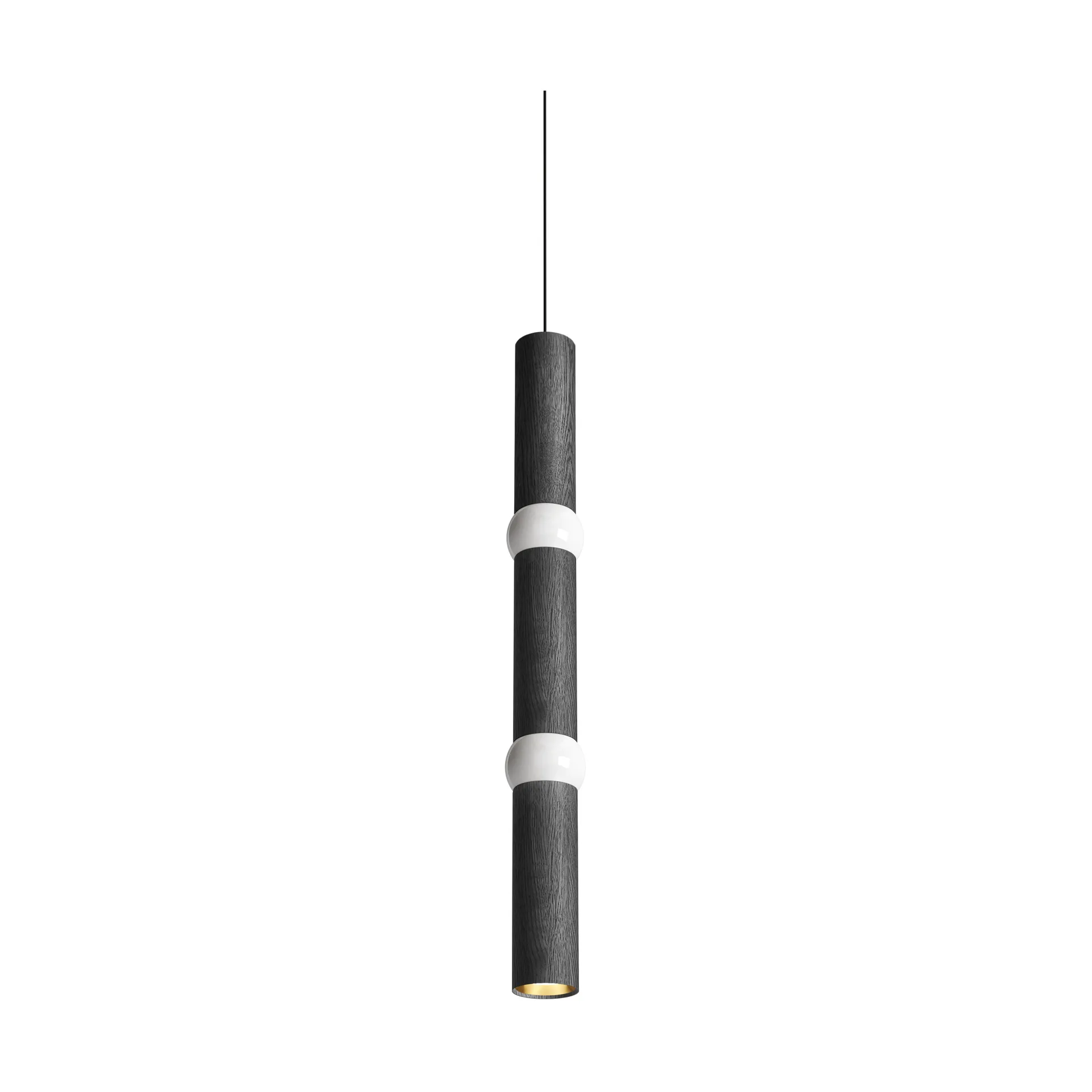 Lightbone candeeiro suspenso, Grande 83,6 cm, carvalho preto Oblure