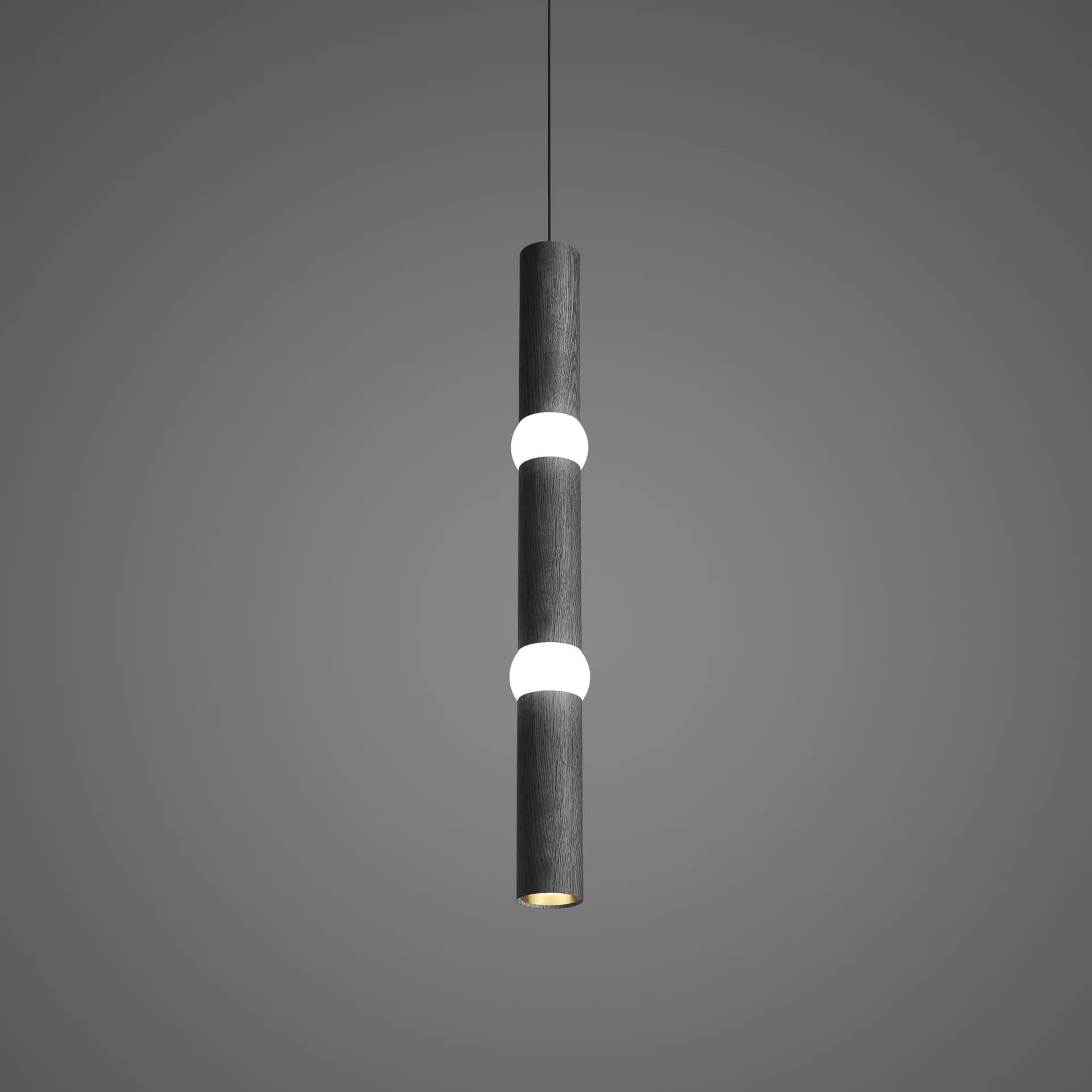 Lightbone candeeiro suspenso, Grande 83,6 cm, carvalho preto Oblure