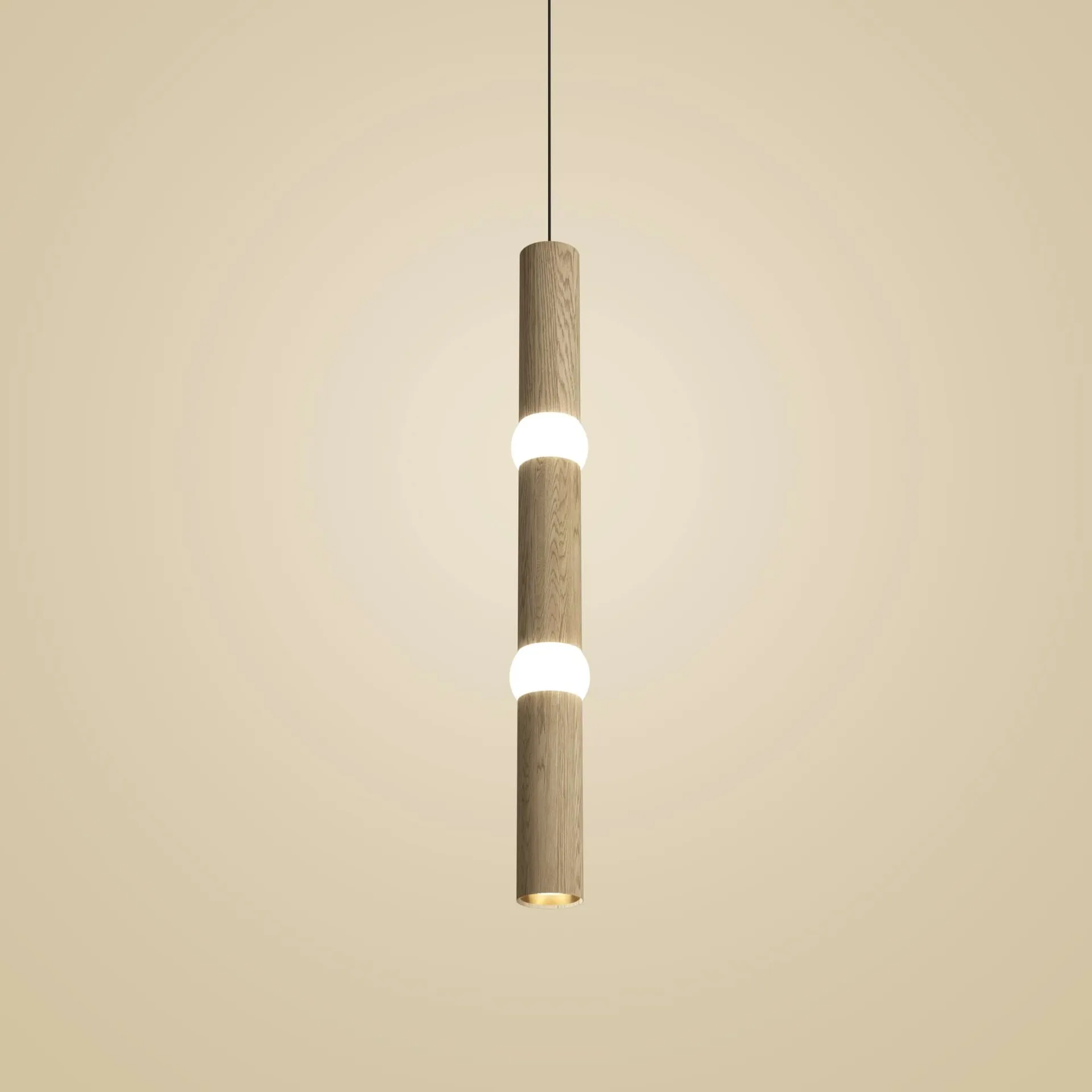 Lightbone candeeiro suspenso, Large 83,6 cm, carvalho natural Oblure