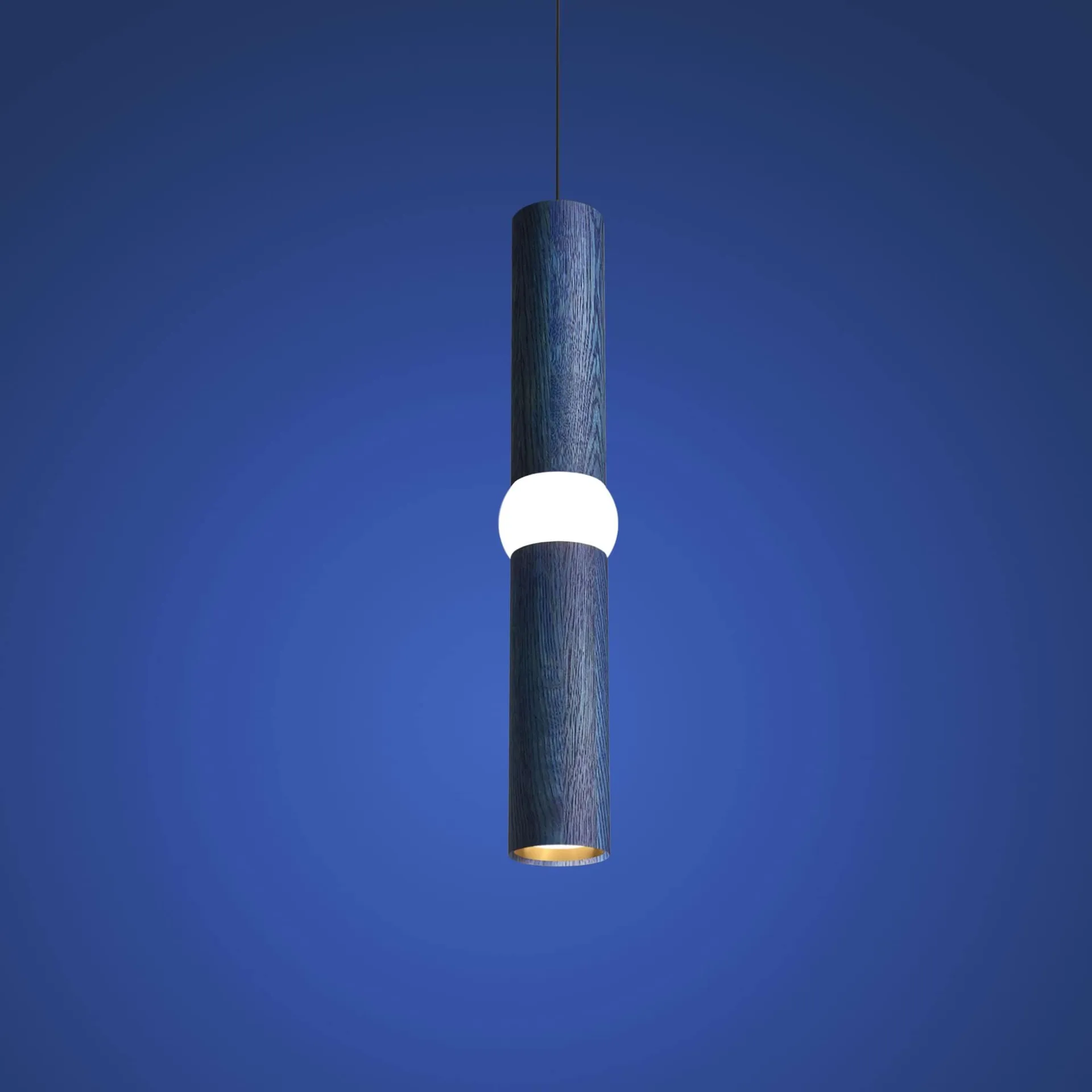 Lightbone candeeiro suspenso, Médio 53,8 cm, carvalho azul Oblure