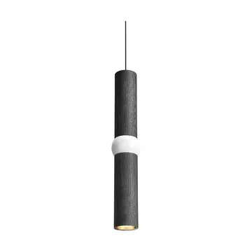 Lightbone candeeiro suspenso - Médio 53,8 cm, carvalho preto - Oblure