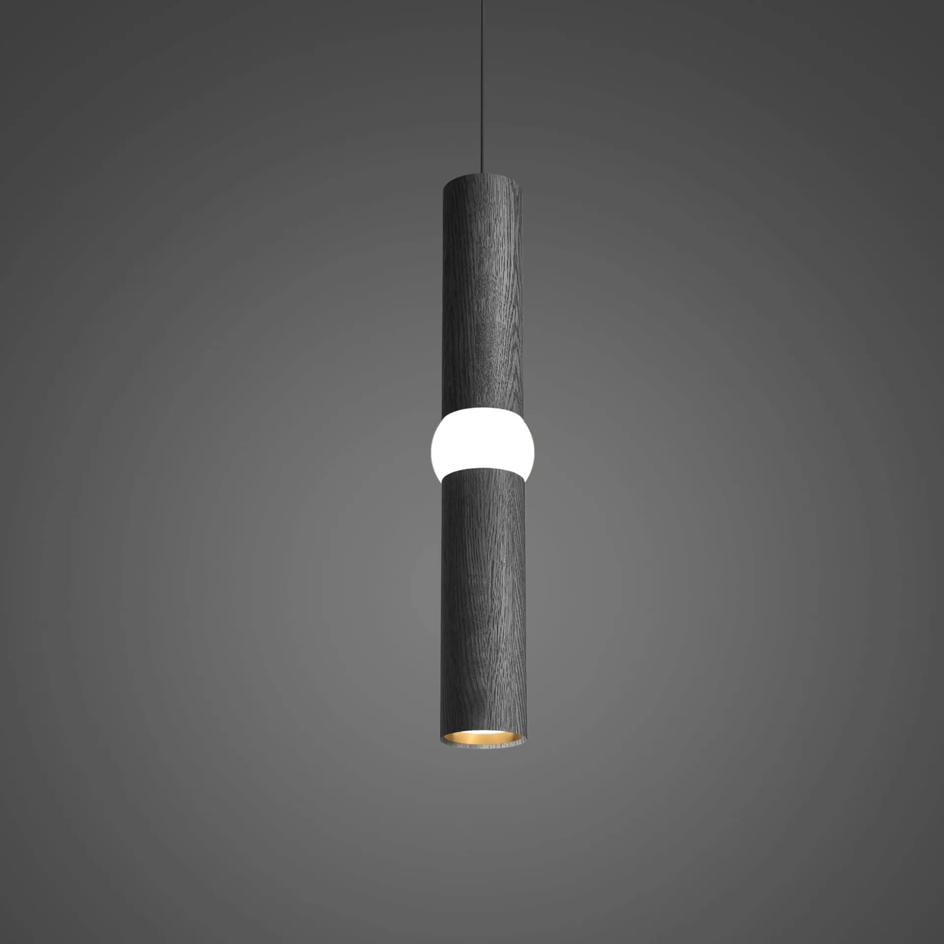 Lightbone candeeiro suspenso, Médio 53,8 cm, carvalho preto Oblure