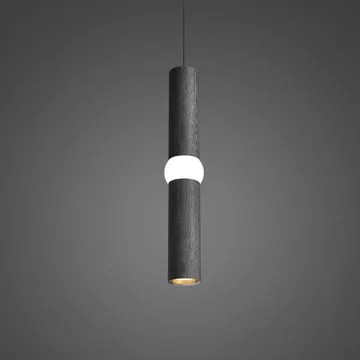 Lightbone candeeiro suspenso - Médio 53,8 cm, carvalho preto - Oblure