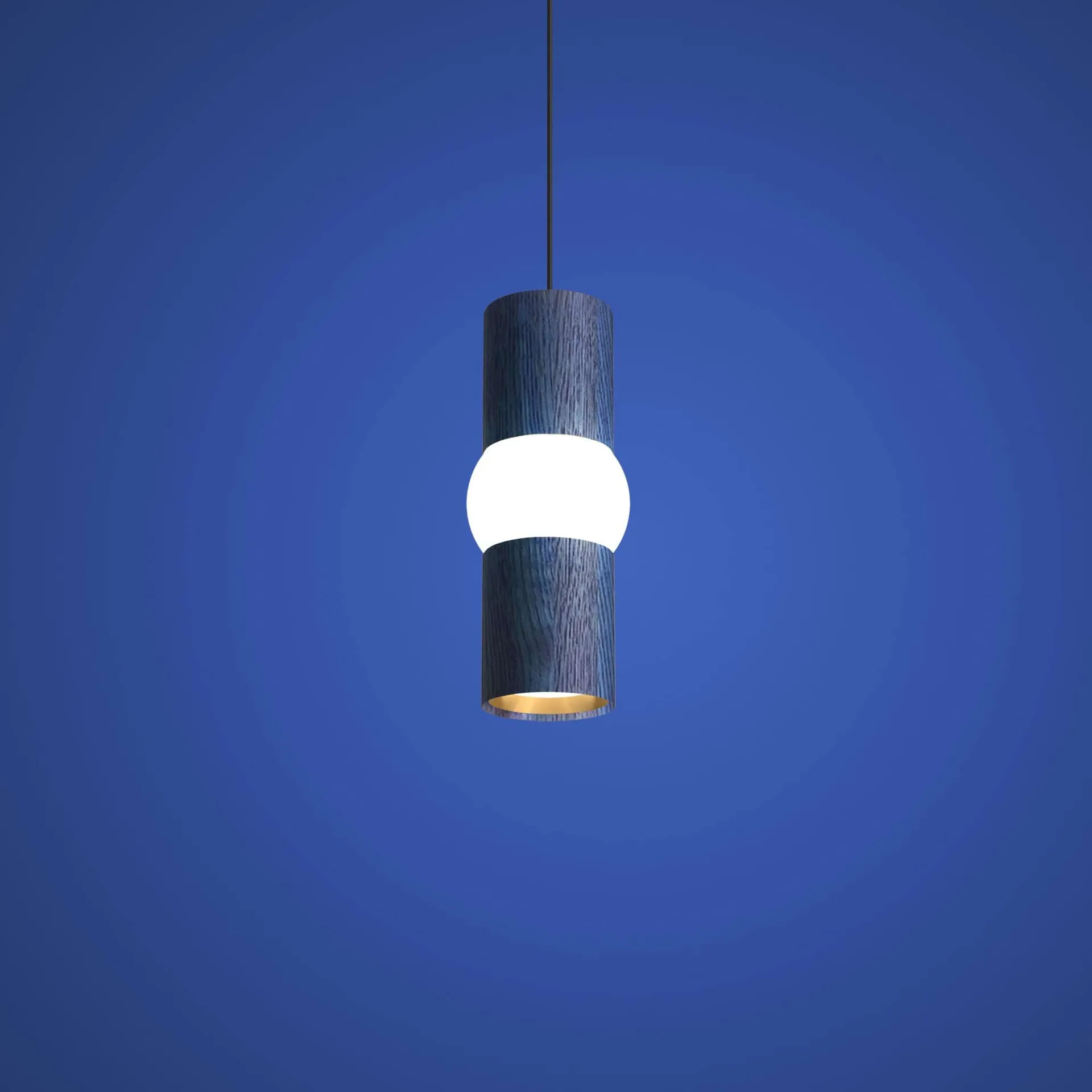 Lightbone candeeiro suspenso, Pequeno 24 cm, carvalho azul Oblure