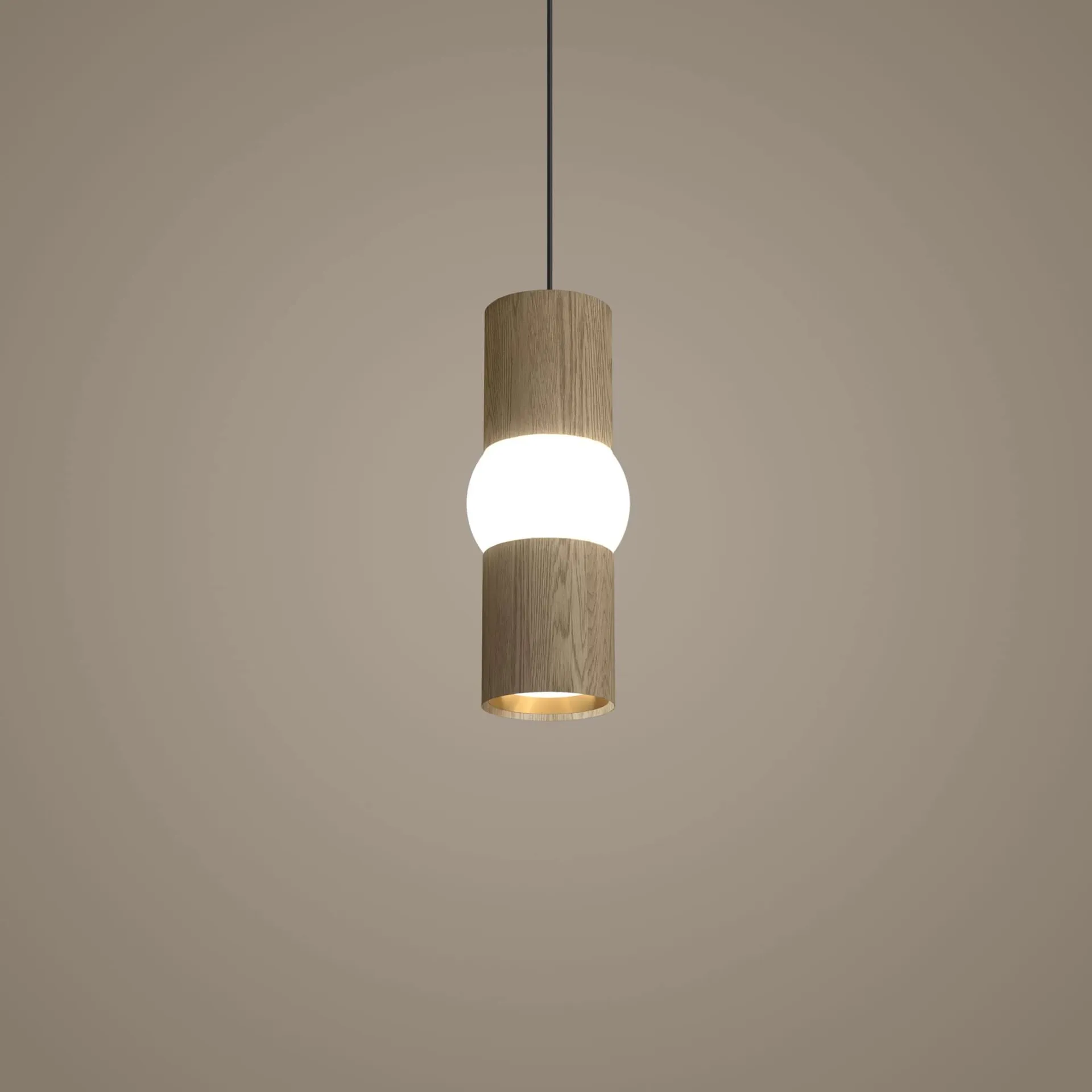 Lightbone candeeiro suspenso, Pequeno 24 cm, carvalho natural Oblure