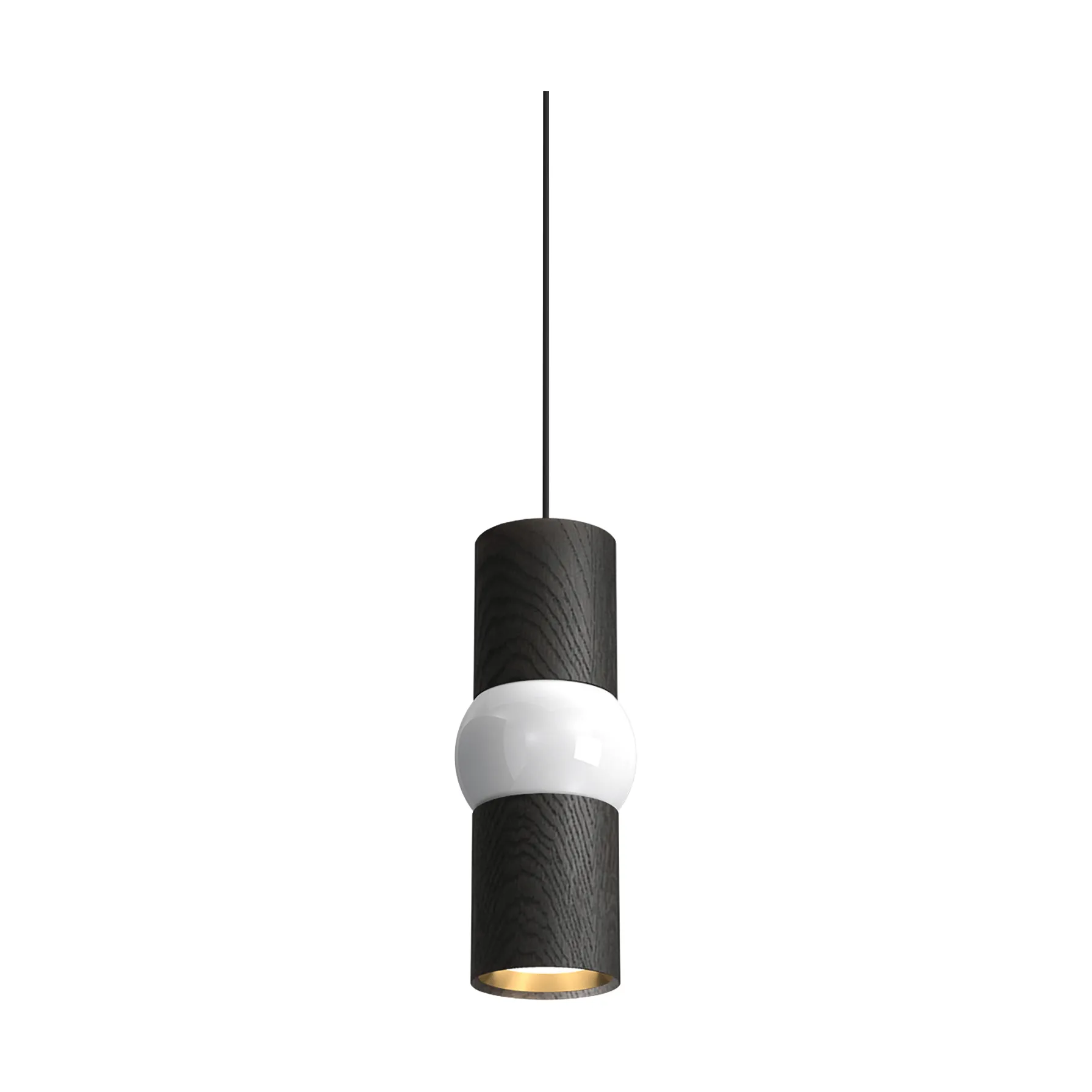 Lightbone candeeiro suspenso, Pequeno 24 cm, carvalho preto Oblure