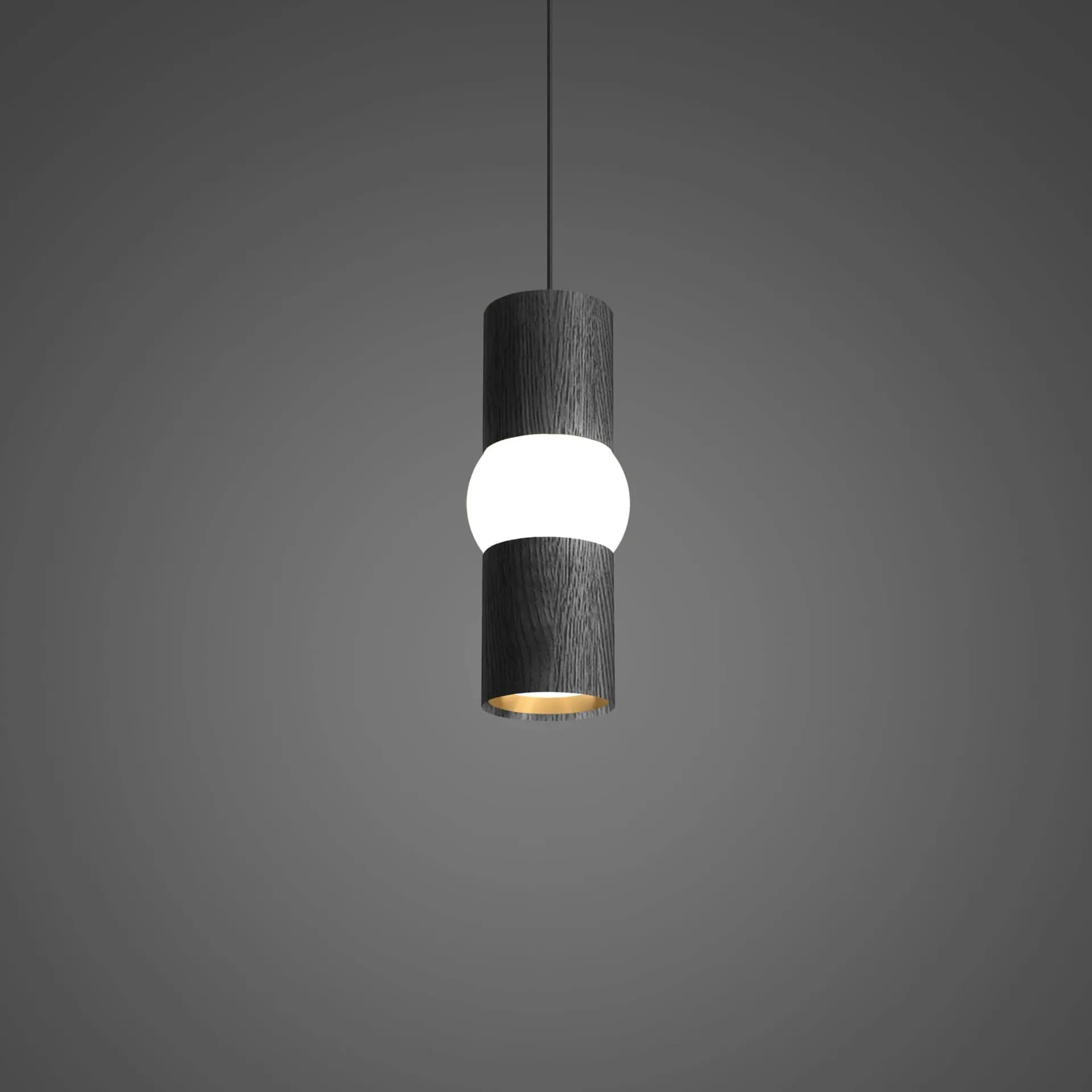 Lightbone candeeiro suspenso, Pequeno 24 cm, carvalho preto Oblure