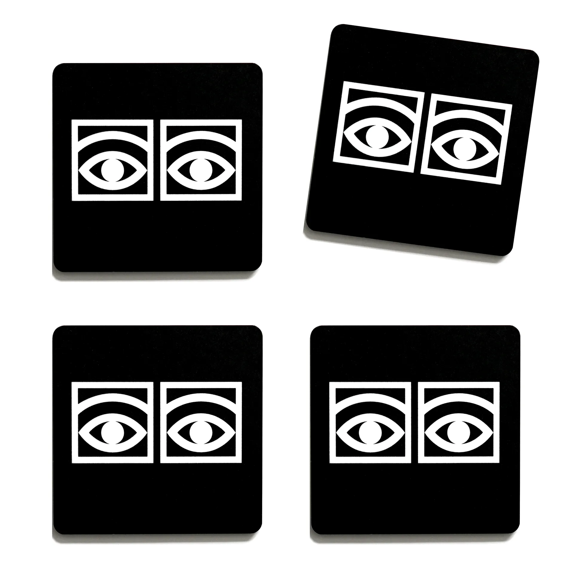 Ögon base para copos, conjunto de 4, Preto Olle Eksell