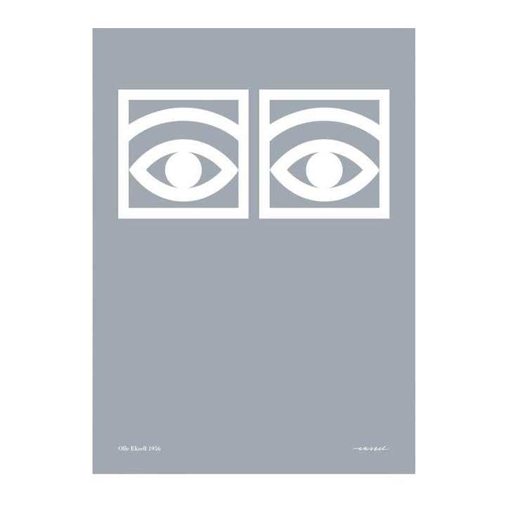 Ögon póster cinza - 50x70 cm - Olle Eksell