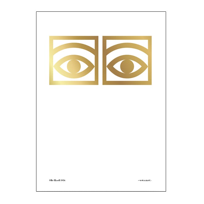 Ögon póster dourado - 50x70 cm - Olle Eksell
