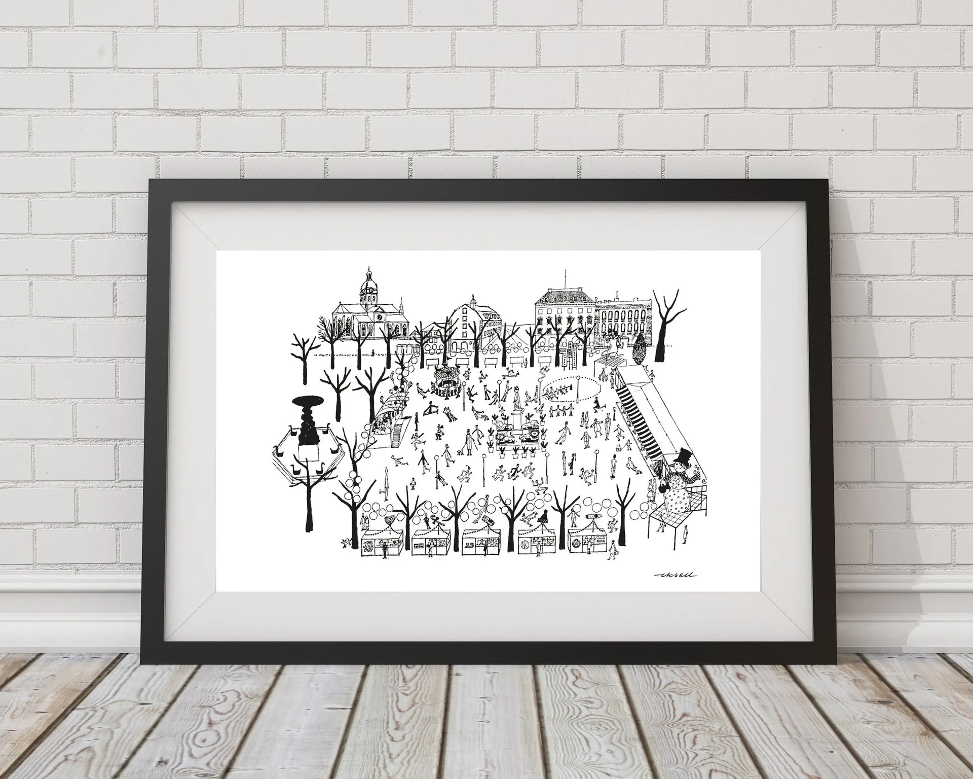 Póster Kungsträdgården, 50x70 cm Olle Eksell