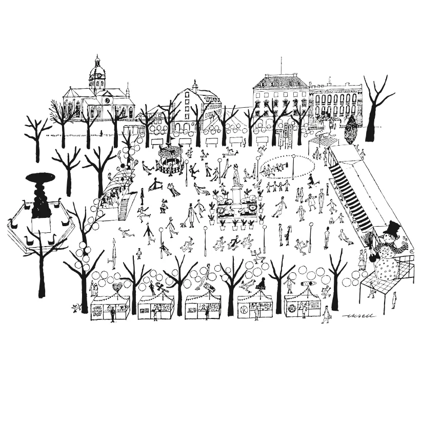 Póster Kungsträdgården, 50x70 cm Olle Eksell