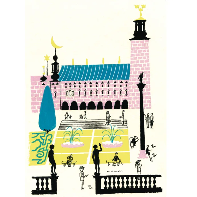 Póster Stockholm City Hall, 50x70 cm Olle Eksell