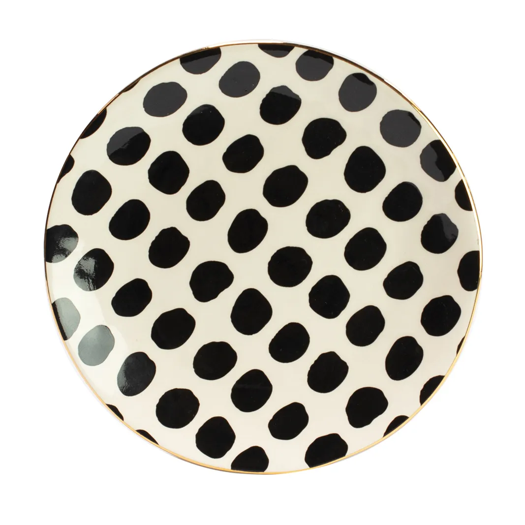Prato Vigdis, preto e branco-dourado Olsson & Jensen