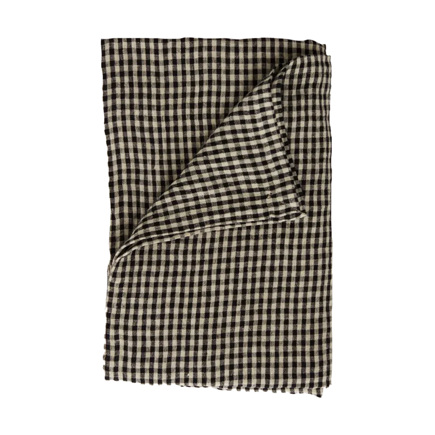 Toalha de mesa linho Vipa 150x300 cm, Areia-preta Olsson & Jensen