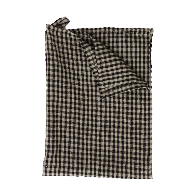 Toalja de cozinha Vipa linho 45x65 cm, Areia preta Olsson & Jensen