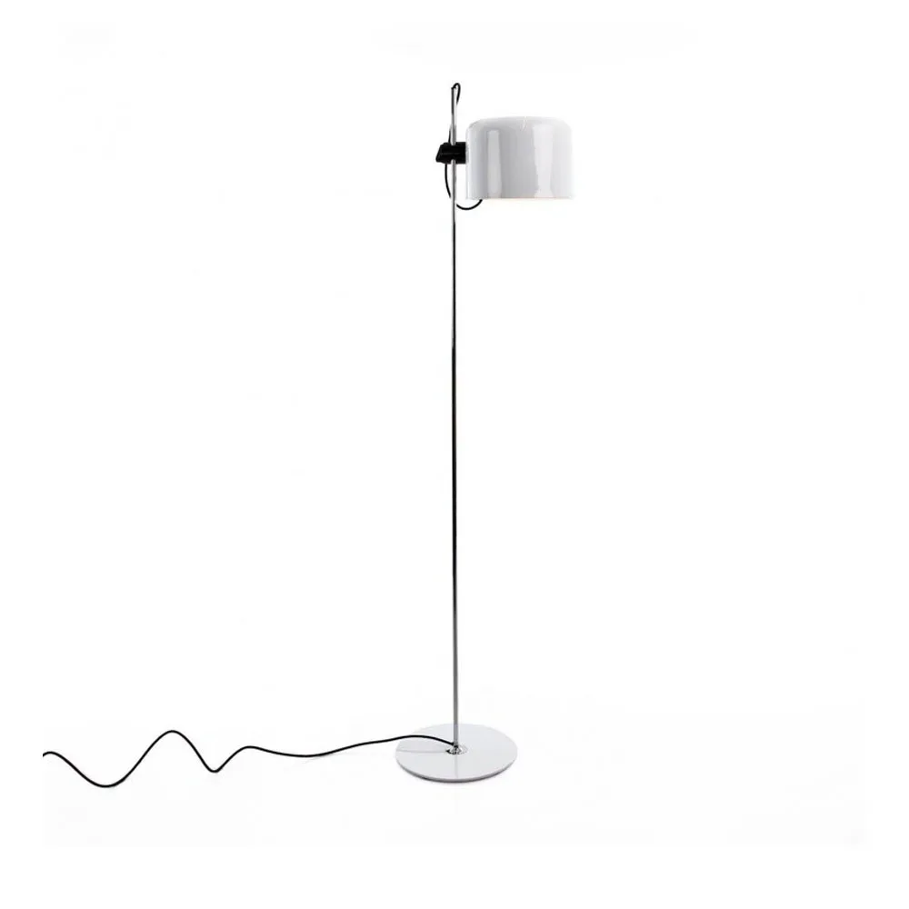Candeeiro de pé Coupé 3321, branco, estrutura cromada Oluce