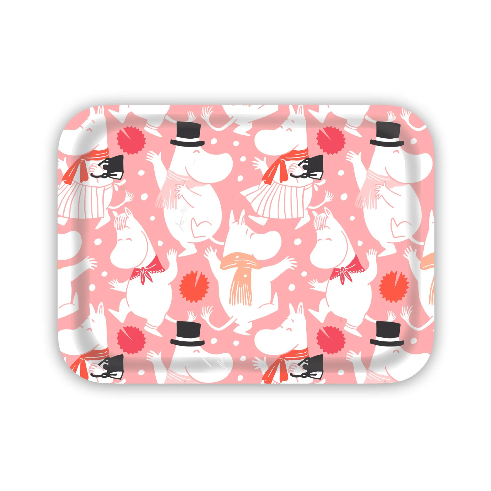 Bandeja Moomin Celebration 27x20 cm, Branco-rosa Opto Design