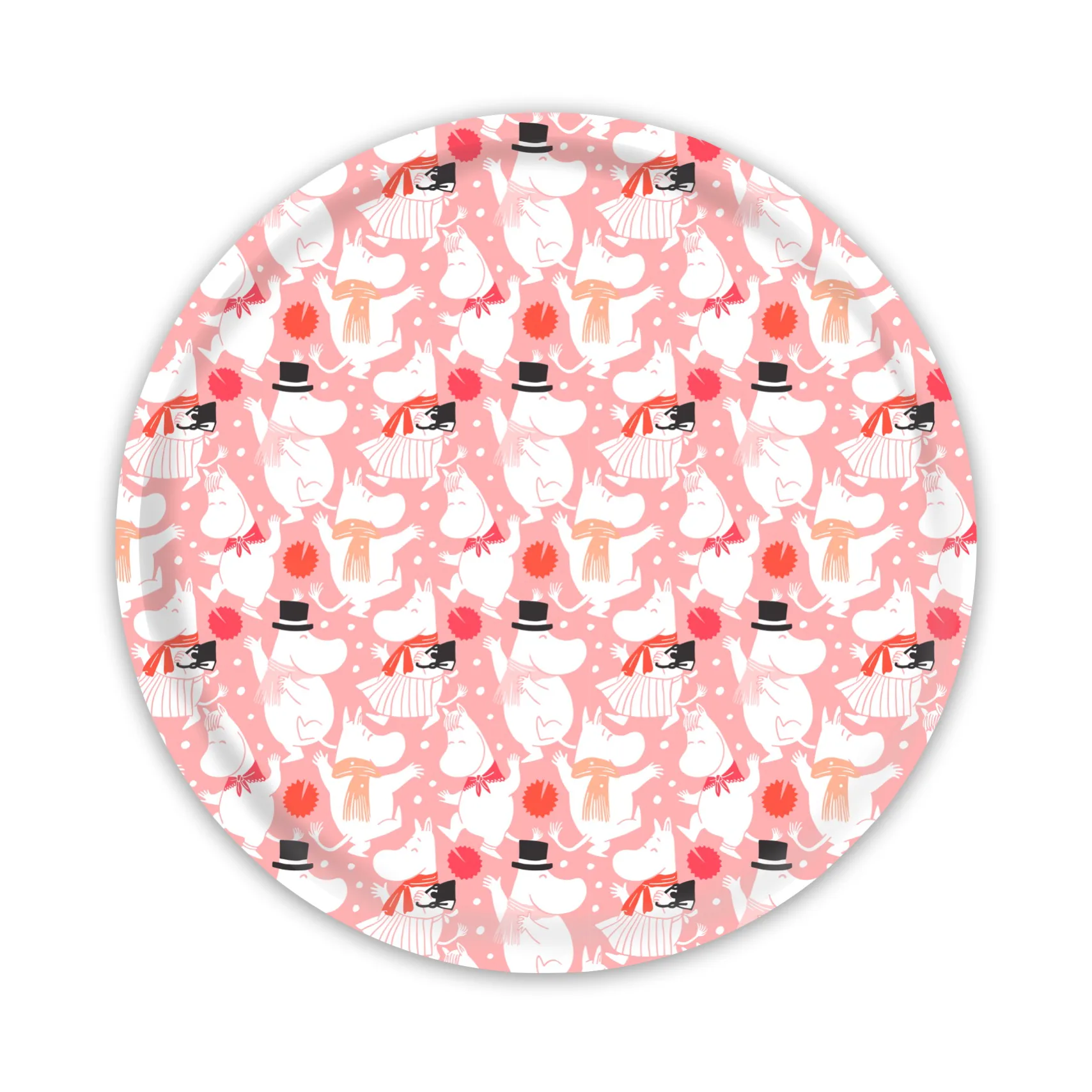 Bandeja Moomin Celebration Ø31 cm, Branco-rosa Opto Design
