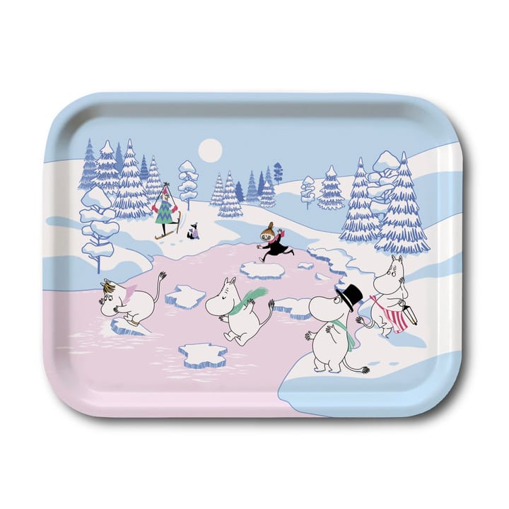 Bandeja Moomin inverno 2022 20x27 cm - azul-branco-rosa - Opto Design