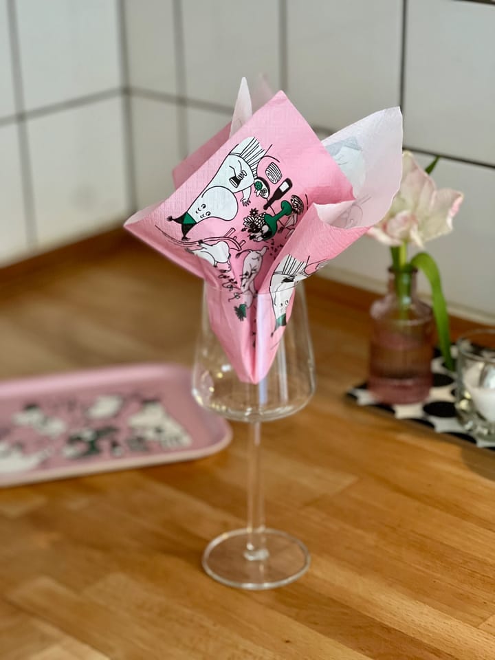 Moomin 80 guardanapos de papel 20 unidades, Rosa Opto Design