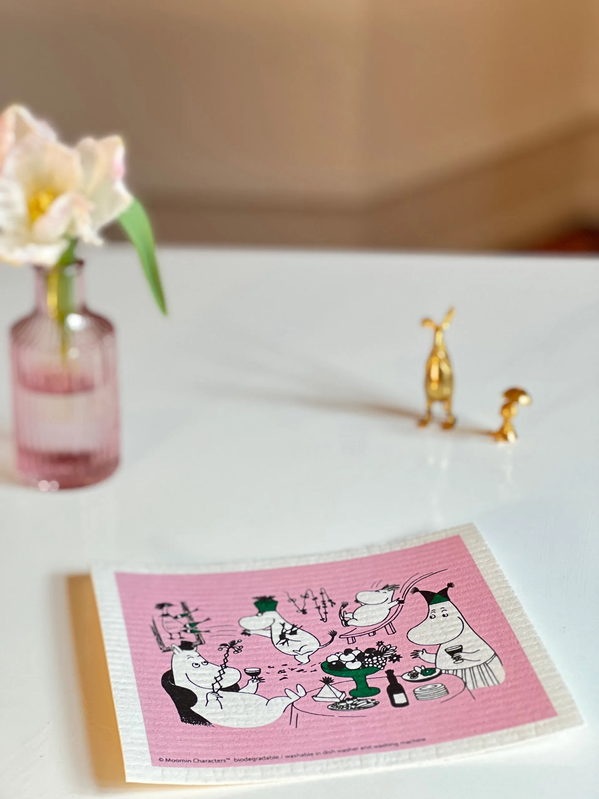 Moomin 80 pano de cozinha 17x20 cm, Rosa Opto Design