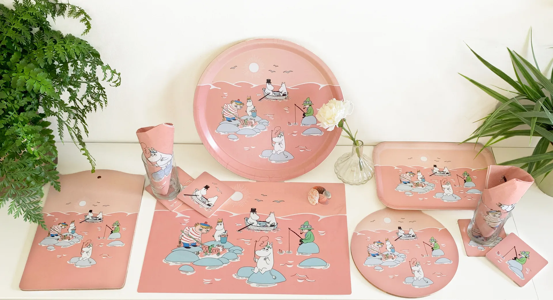 Tabuleiro Fiske Moomin summer 2022 20x27 cm, Rosa  Opto Design