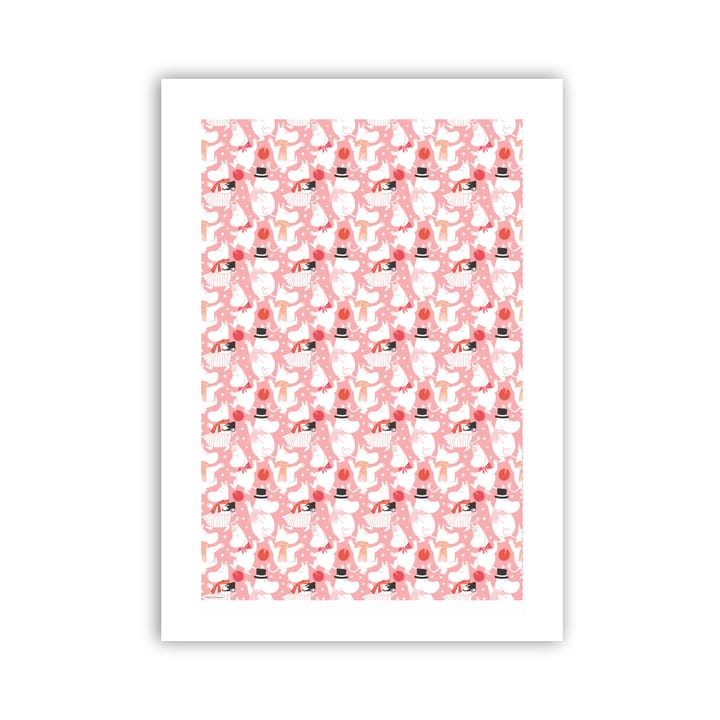 Toalha de cozinha Moomin Celebration 70x50 cm - Branco-rosa - Opto Design