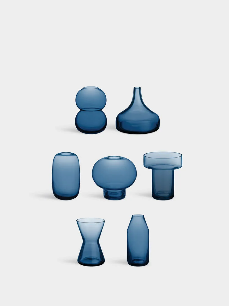 Midsummer mini vasos 7 peças, Azul meia-noite Orrefors