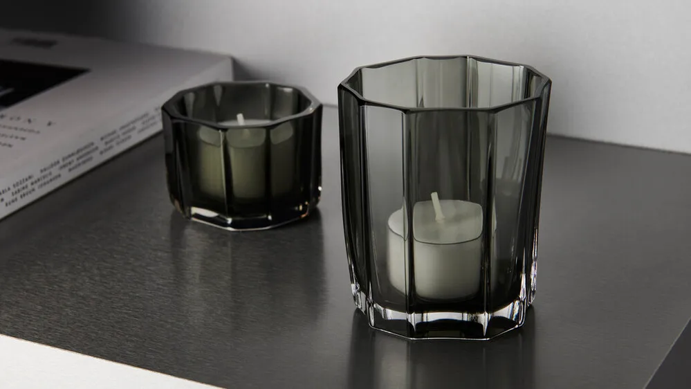 Reed castiçal 4,5 cm, Verde musgo Orrefors