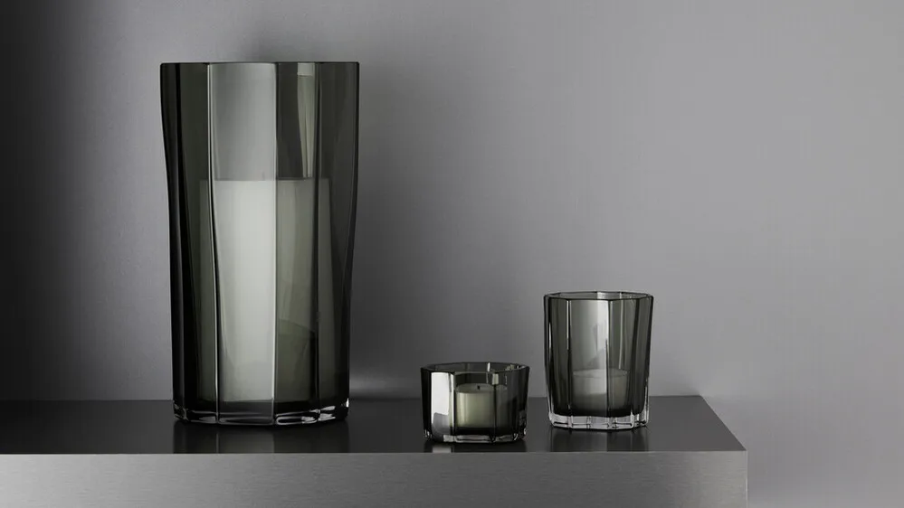 Reed castiçal 4,5 cm, Verde musgo Orrefors