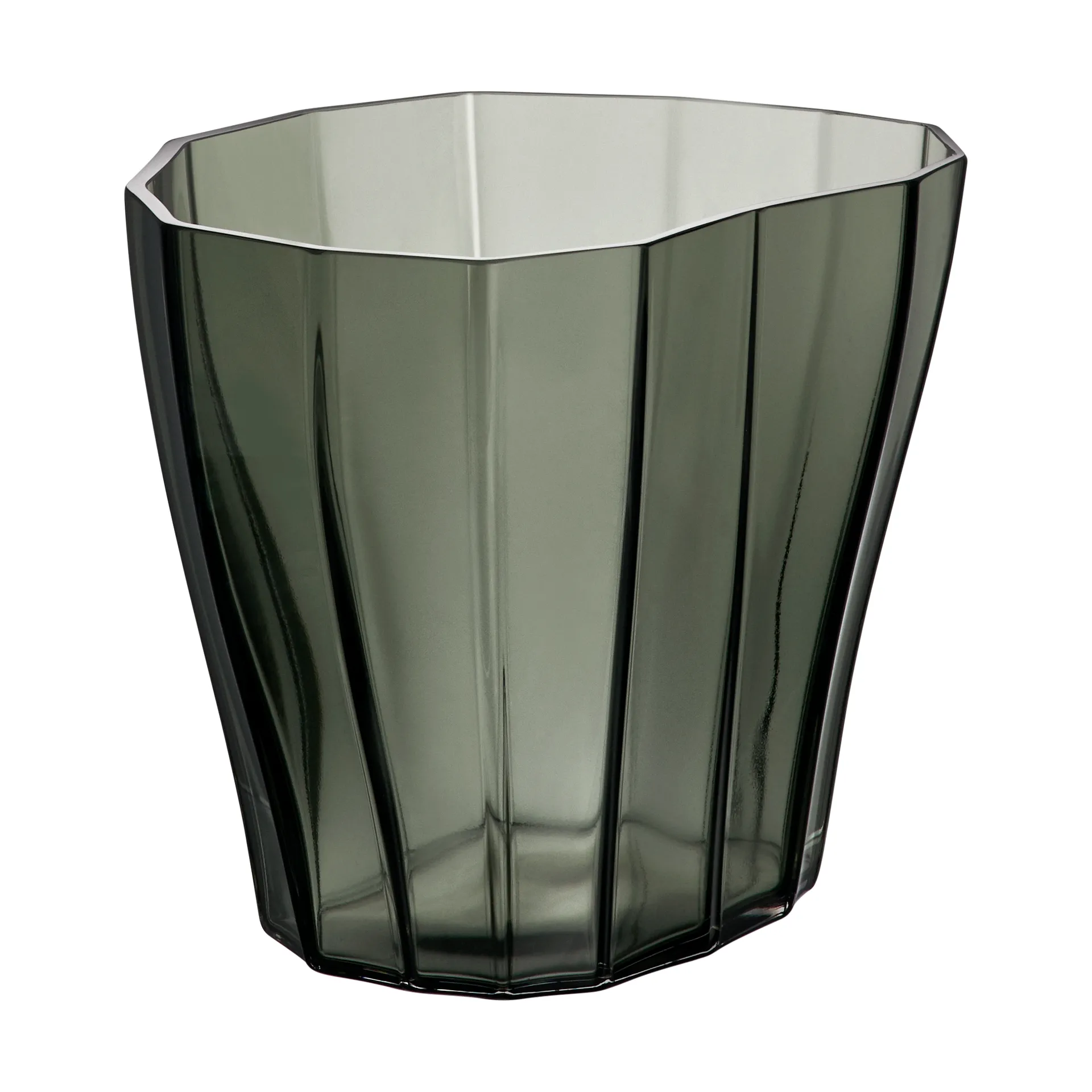 Vaso Reed 17,5 cm, Verde musgo Orrefors