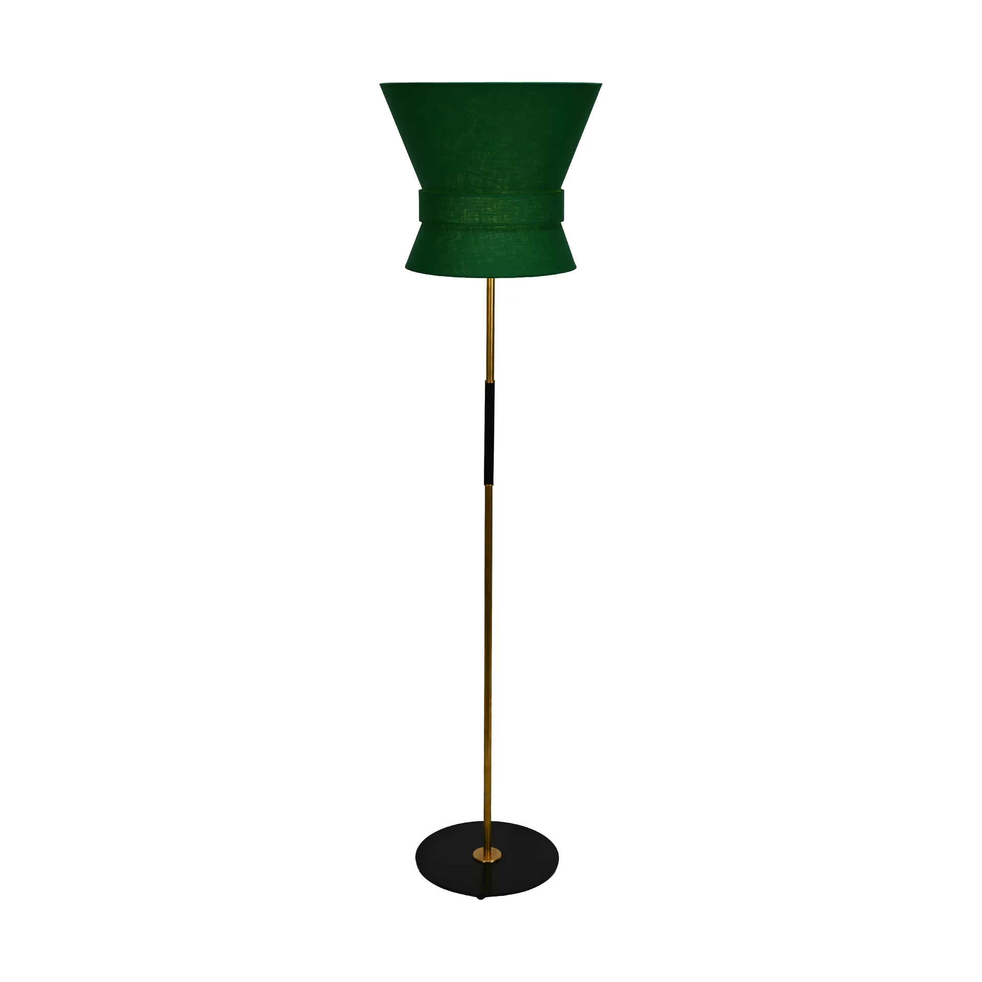 Bow candeeiro de chão, Latão bruto-emerald green, grande 159 cm Örsjö Belysning